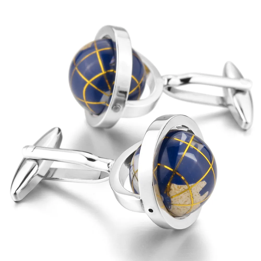 

High Quality Promotion Special Offer Trendy Men Resin Tie Clip Cufflinks For Men's Cufflinks Globe Shirt Wedding Free Shipping