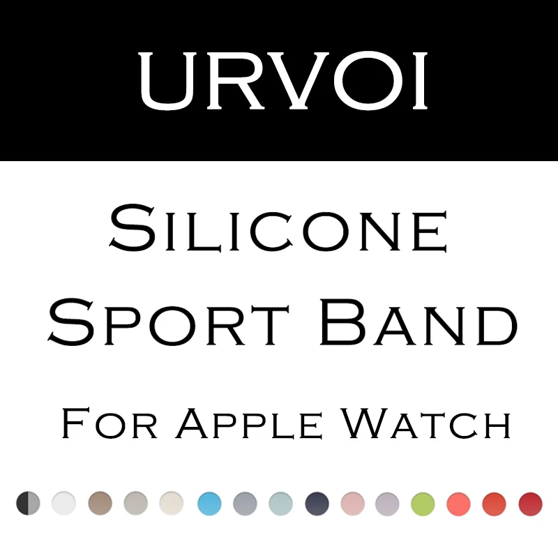 URVOI Sport band for apple watch series 3 2 1 with pin-and-tuck closure Silicone strap for iWatch standard colorful replacement apple-bands-series- : image URVOI Sport band for apple watch series 3 2 1 with pin-and-tuck closure Silicone strap for iWatch standard colorful replacement apple-bands-series-