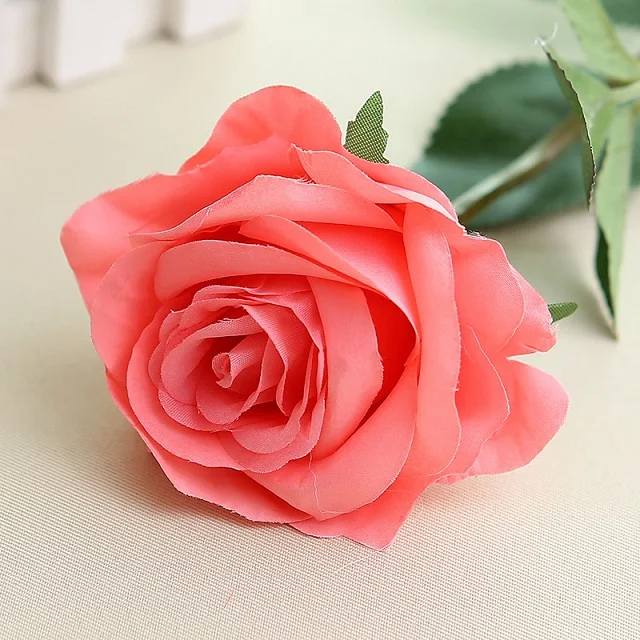 Искусственный цветок розы искусственный цветок Домашнее свадебное украшение инженерный стенд - Цвет: flesh pink