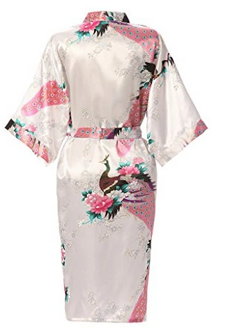 Women sleepwear bride robes silk robe silk satin wedding bride bridesmaid robe floral bathrobe short kimono night bath fashion dressing gown