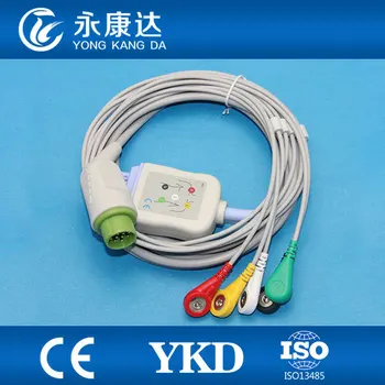 

Free Shipping for 12Pin Bruker SM 784,SM 785 One Piece 5-Leads ECG cables with IEC Snap leadwires