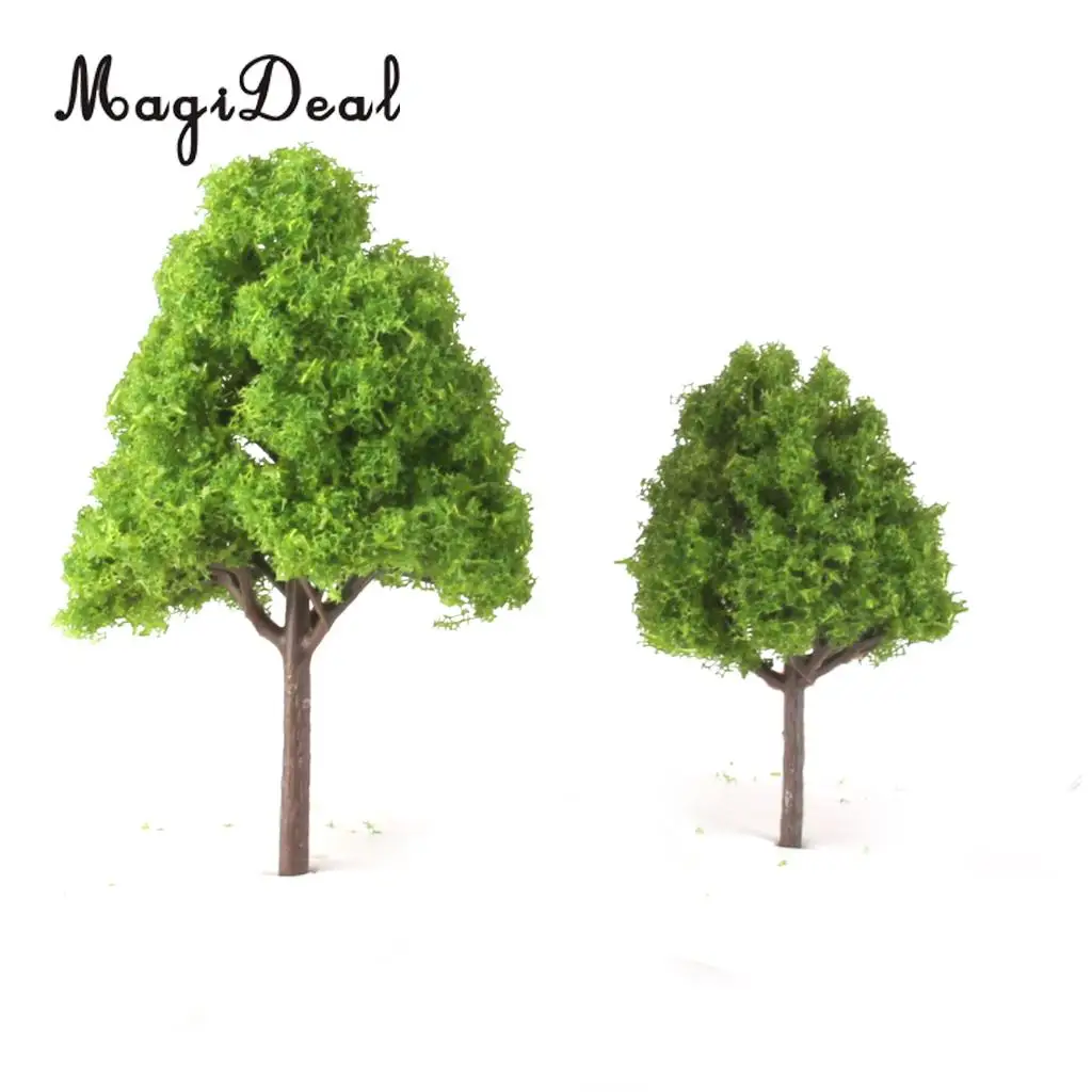 25Pcs Plastic Light Green Train Layout Model Trees 1:150 N Scale Garden Park Forest War Game Diorama Scenery Landscape