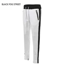 Новые стильные белые штаны на молнии хип-хоп модная одежда в городском стиле красные и зеленые брюки как у Джастина Бибера