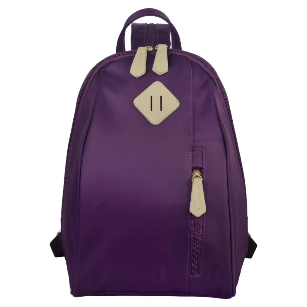 ECOSUSI, модная женская сумка через плечо, рюкзак, Одноцветный рюкзак, школьная сумка, дорожная сумка, женский рюкзак, Повседневный, нейлон - Цвет: Purple
