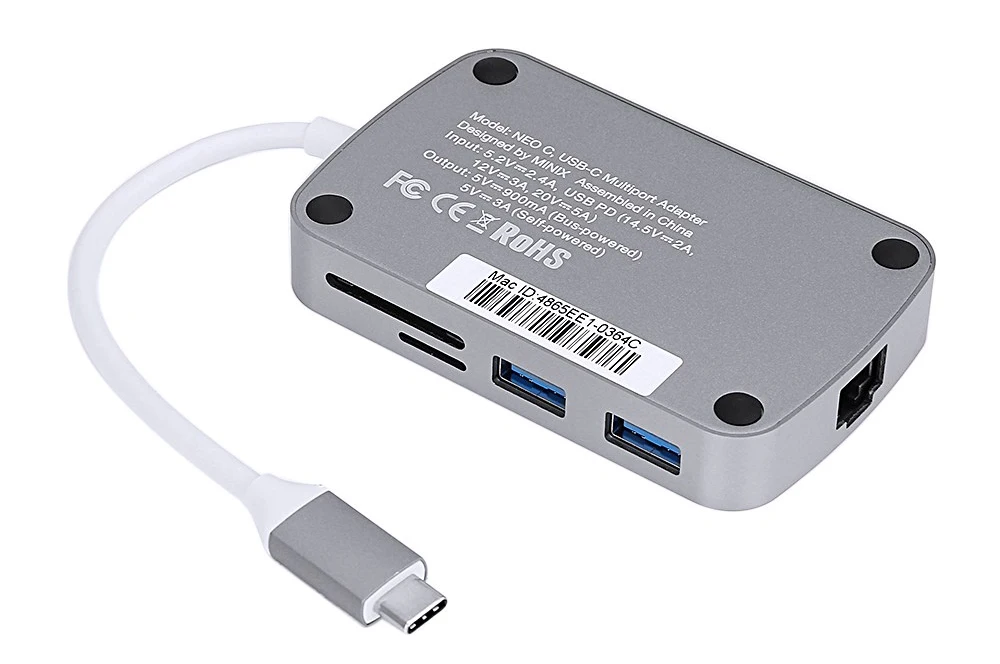 MINIX NEO C-X type C USB-C HDMI выход с питанием для зарядки USB-C многопортовый адаптер совместимый с новым MacBook