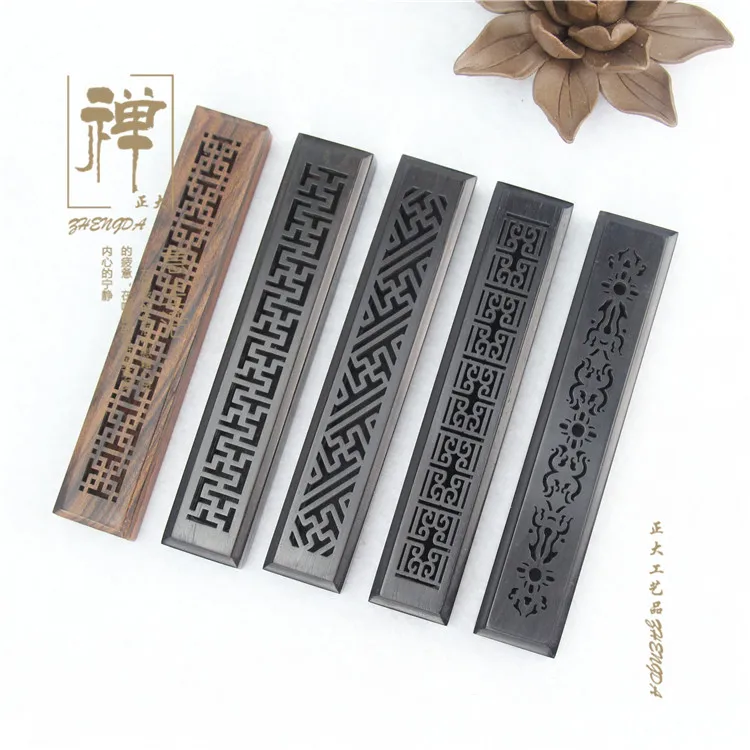 

Zhengda handmade ebony hollow trumpet monolith incense wood incense incense box line pomander incense appliance