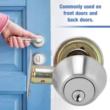 Home Door Locking Security Stainless Steel Door Lock Set Double Cylinder Deadbolt Lock Silver Tone Keyed on Both Sides Lock uxcell home office hardware single cylinder deadbolt jimmy proof keyed door lock