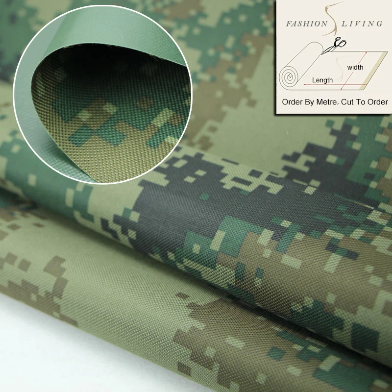 150cm Wide 600 Denier Waterproof Outdoor Military Camo Fabric Moss
