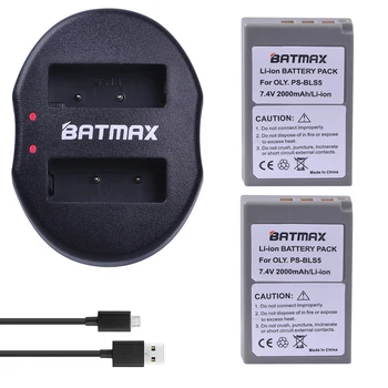 

Batmax PS-BLS5 BLS-5 BLS5 BLS 5 BLS-50 Bateria +Dual USB Charger for Olympus OM-D E-M10, PEN E-PL2, E-PL5, E-PL6, E-PL8,E-PM2,