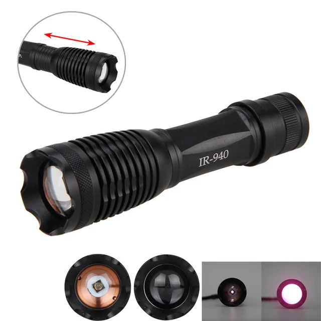 US $15.03 Zoomable Hunting Light Focus 10W 940nm LED Infrared Radiation IR Lamp Night Vision Camping Light Hu