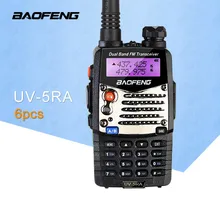 6 шт.) Baofeng UV5RA Ham двухстороннее радио двухдиапазонный 136-174/400-520 МГц BaoFeng UV-5RA рация радиоприемник черный