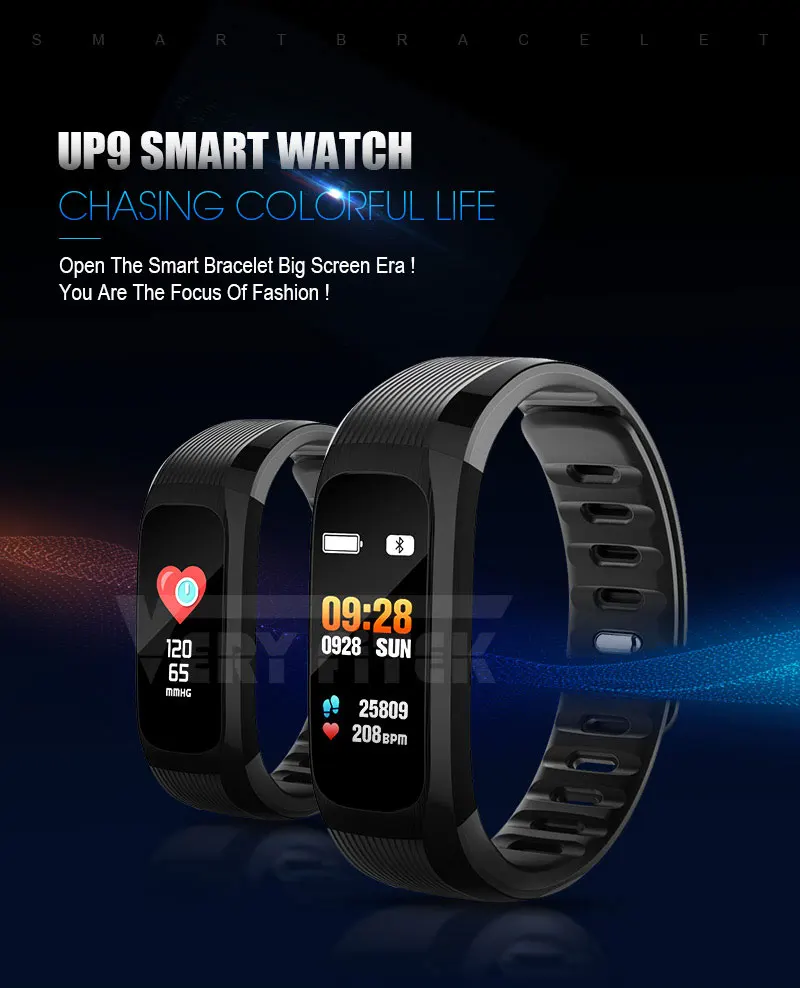 UP9 pro Smart Band Music Control Fitness Tracker Blood Pressure Heart Rate Monitor Wristband Smart Bracelet For Android IOS (1)
