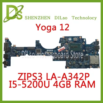

KEFU ZIPS3 LA-A342P Laptop motherboard for Lenovo YOGA 12 Laptop Motherboard I5-5200U CPU 4GB RAM original tested