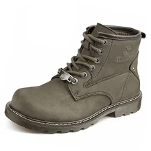 Из натуральной кожи; водонепроницаемые военные уличные прогулочные ботинки из воловьей кожи; мужские высокие уличные ботинки в британском стиле; мужские кроссовки