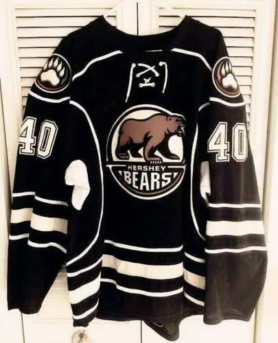 

Rare Vintage 2015-16 Hershey Bears #40 Caleb Herbert MEN'S Hockey Jersey Embroidery Stitched Customize any number and name