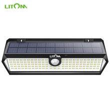 LITOM 122 светодиодный солнечные Настенные светильники движения Сенсор огни IP65 Водонепроницаемый на солнечных батареях безопасности осветительный Солнечный светодиодный Para снаружи