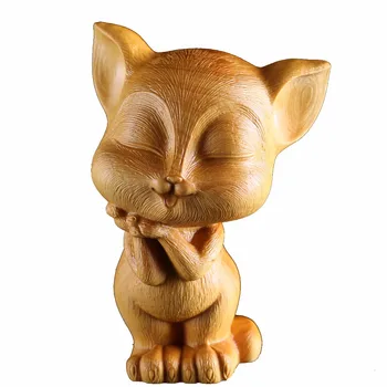 Statue Chat Bois L Artisanal Entre Vos Mains Statue Chat Bonheur