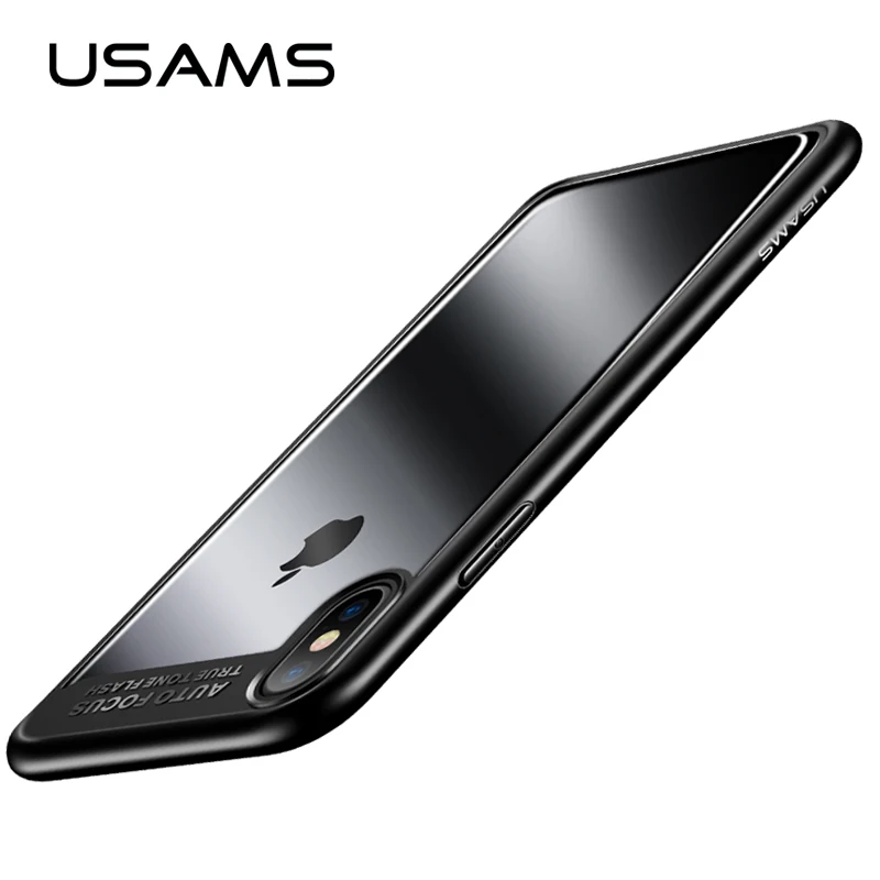 USAMS Transparent phone case For iPhone X Case Luxury Ultra Thin Slim PC &amp TPU Silicone Back Cover iPhoneX Coque shell |