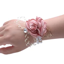Corsage Bracelet Hand Wrist Flower Purple Wrist Corsage Pearls Bridemaids Accessoirs Corsage Wrist Band Wedding Flower Bracelet
