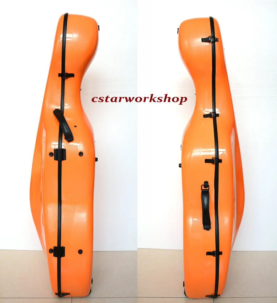 Высококачественный футляр для виолончели из углеродного волокна! 3,6 кг! удобное использование-оранжевый цветной инструмент