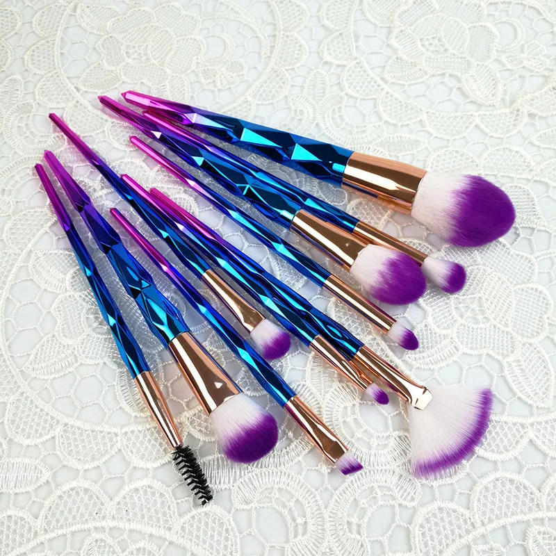 diamond makeup brush set