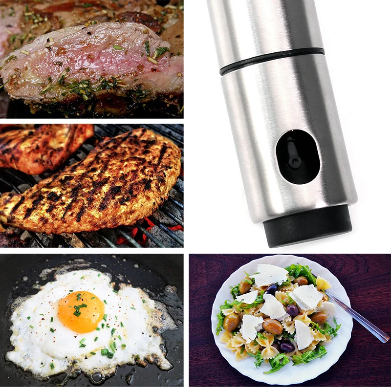 High-quality Stainless Steel Olive Oil Spray Bottles for Kitchen Cooking Barbecue Salad Baking by Leeseph