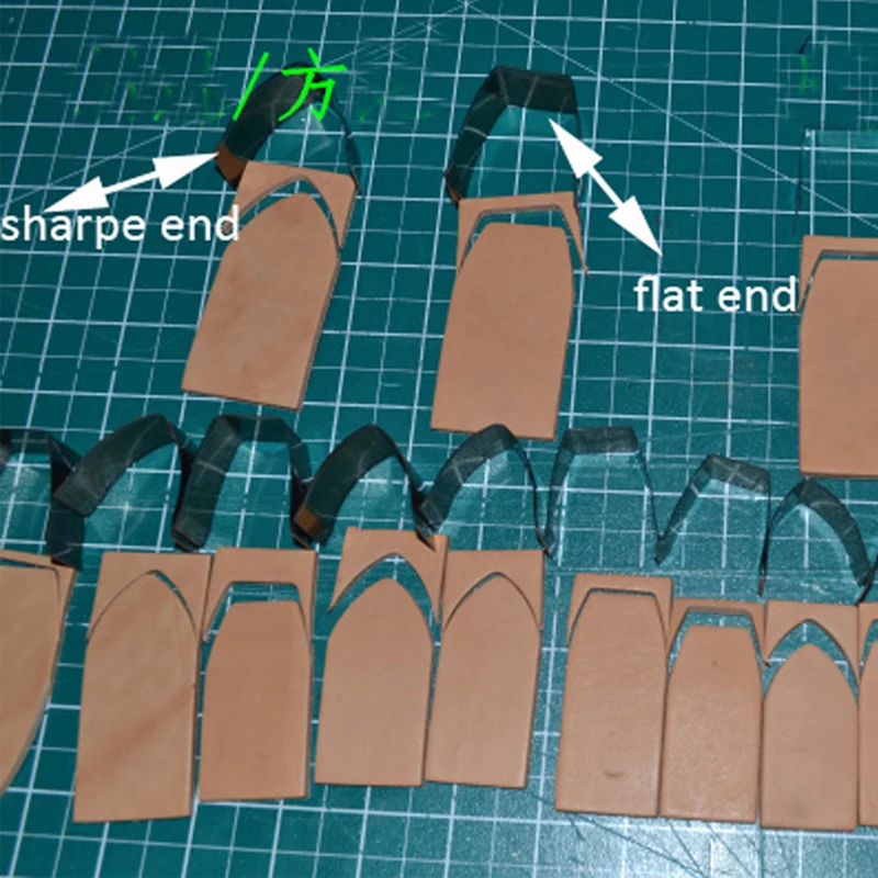 

10pcs/set Japan Steel Blade DIY leather craft belt end sharp end die cut mould knife Punching Hand Tools sharp Cutter 15-40mm
