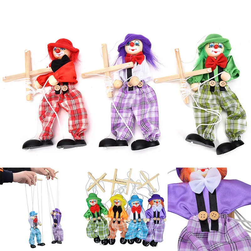 Funny Vintage Colorful Pull String Puppet Clown Wooden Marionette Handcraft  Toys Joint Activity Doll Kids Children Gifts|gift cards for children|gift  goldgift grandfather - AliExpress