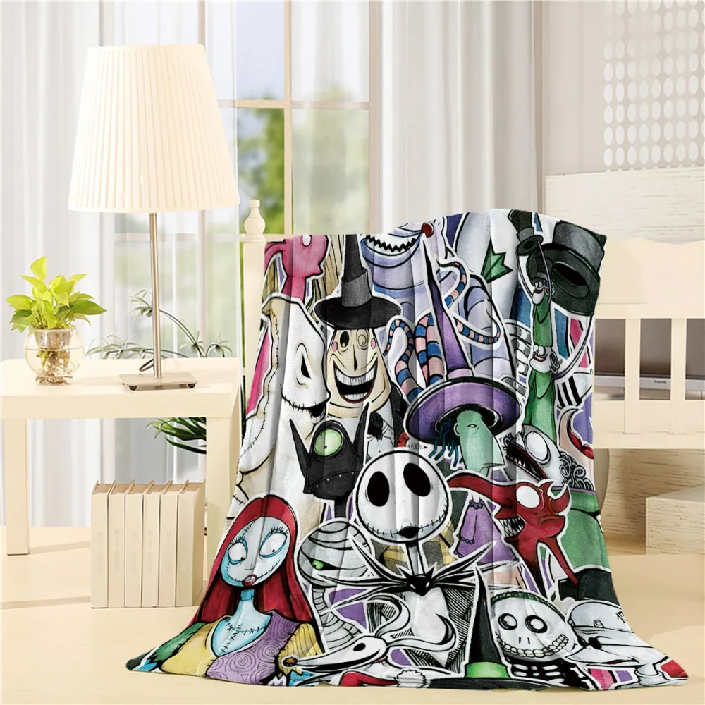 

Flannel Throw Blanket Lightweight Cozy Bed Sofa Blankets Super Soft Fabric,The Nightmare Before Christmas