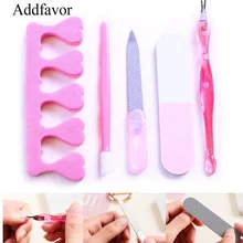 Addfavor Набор для маникюра Комплект губок разделитель пальцев Дизайн ногтей Полировка Полировщики для ногтей файл омертвевшая кожа, кутикулы толкатель инструменты, пилка для ногтей