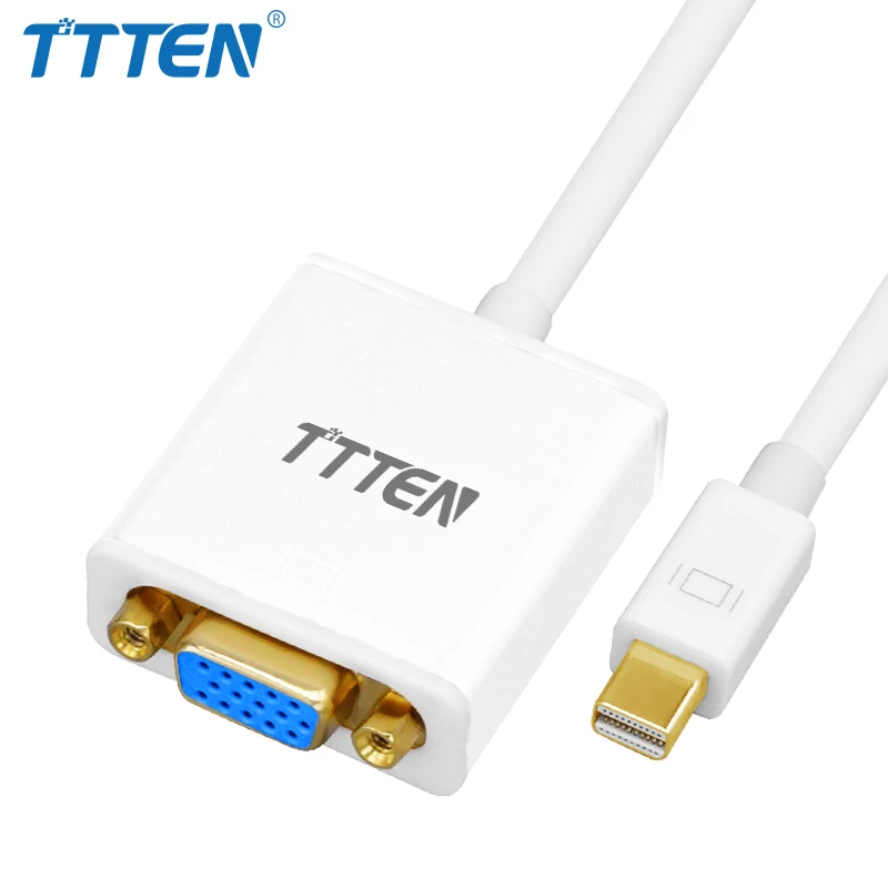 TTTEN Thunderbolt Mini DP to VGA Cable Adapter Mini DP Male to VGA Male