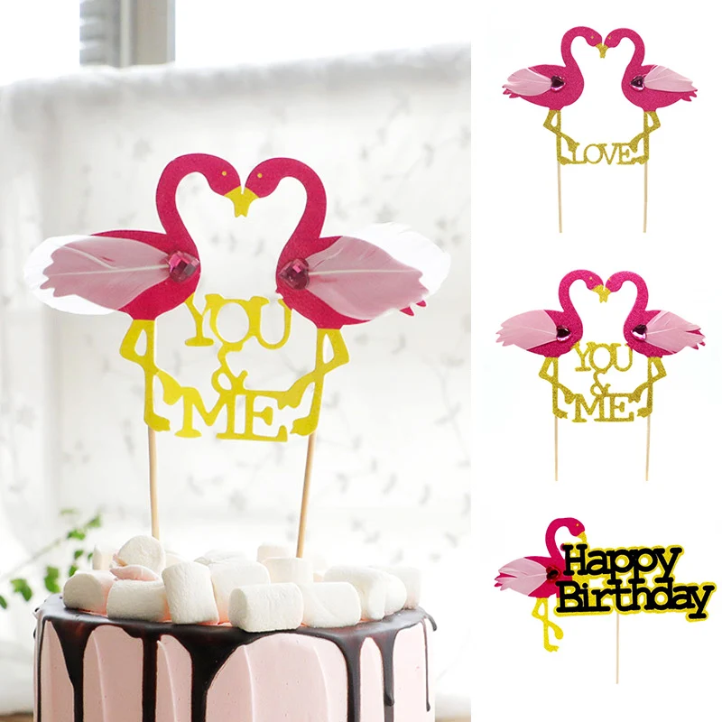 

Cake Topper Wedding Insert Card Topper Supplies Cupcake Pineapple Fashion Party Flamingo HOT DIY Decorations Birthday