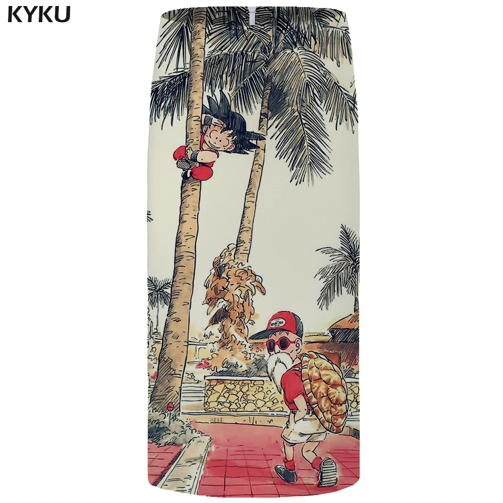 

KYKU Brand Dragon Ball Skirts Women Goku Sexy Pencil Skirt 3d Print Tree Large Size Summer Office Ladies Skirts 2018 Knee Length