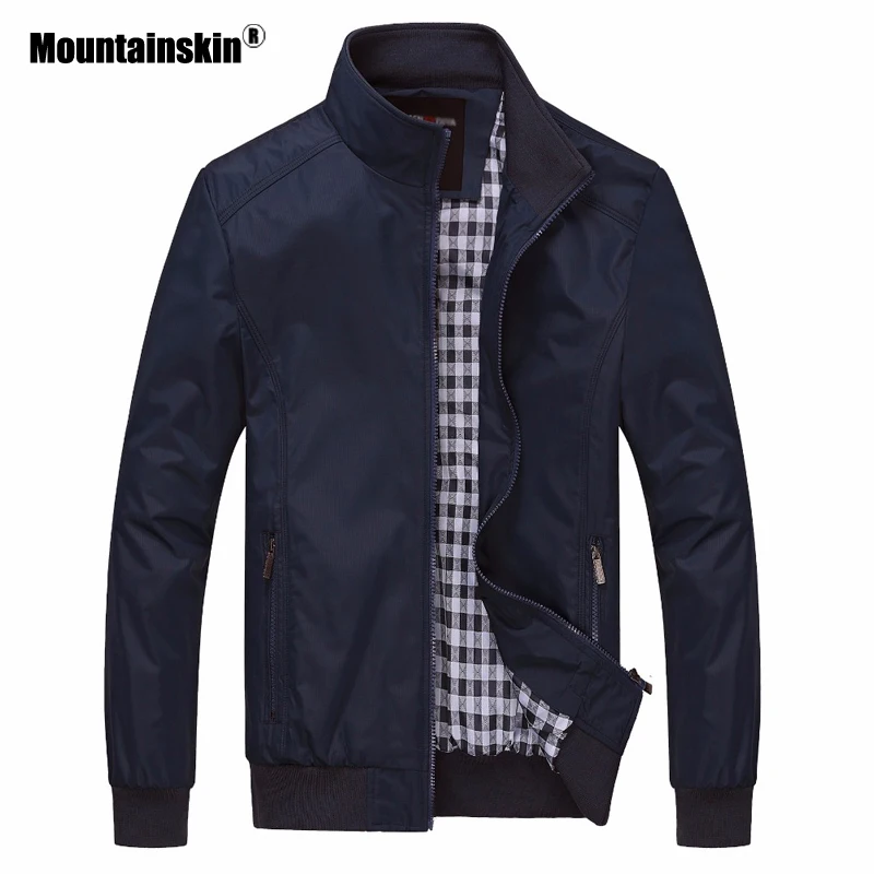 

Mountainskin 2018 New Men's Jackets Autumn Casual Coats Solid Color Slim Fit Male Bomber Jacket Mens Brand Clothing 6XL SA529