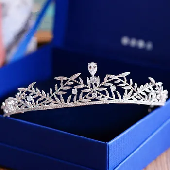 

Full Zircon Tiara Bride Crown Diadem Mariage Wedding Hair Accessories Bride Jewelry Bijoux Cheveux Tocados Para Novia WIGO0943