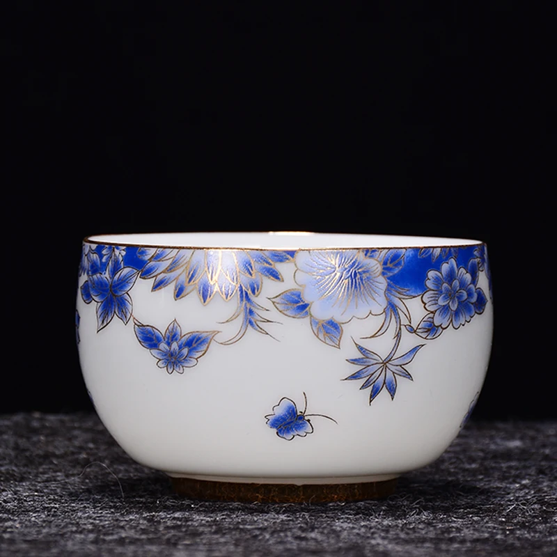 Chinese Antique Hand Made Blue And White Porcelain Flower Pattern Bowl Colorcard De