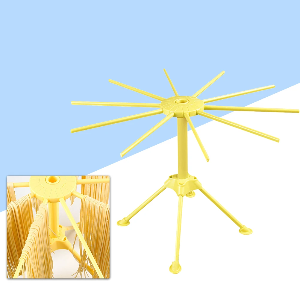 Складной бытовой лапши барабан стойку висит 10 бар ручки паста Сушилка(желтый