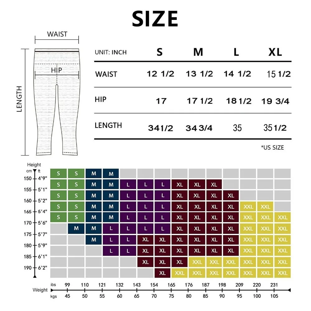 EF2005 Size Chart