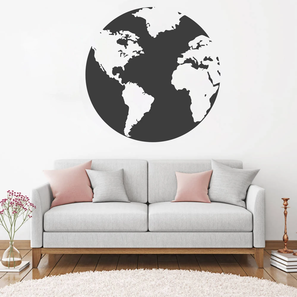 56cm x 56cm World Map Atlas Wall Sticker Decal DIY Removable Art