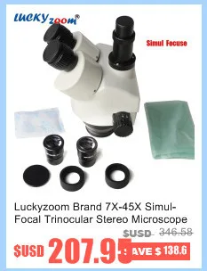 Luckyzoom бренд 3.5X-45X Simul-Focal Тринокулярный зум стерео микроскоп головка WF10X/20 SZM0.5X WD165mm аксессуары для микроскопов