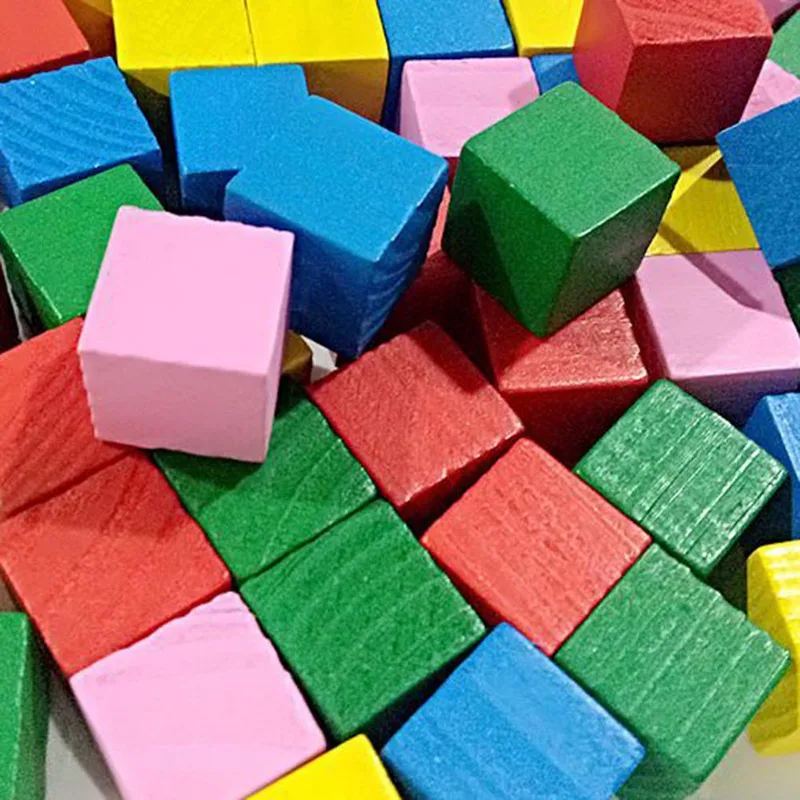 

16/20/25pcs 2cm Small Wooden Blocks Building Colorful Cube Child Educational Toys Mathematical Tool Model Kids Toys