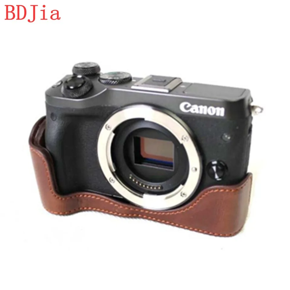 Новейшая сумка для камеры чехол Canon EOS M6 искусственная кожа половинный корпус с