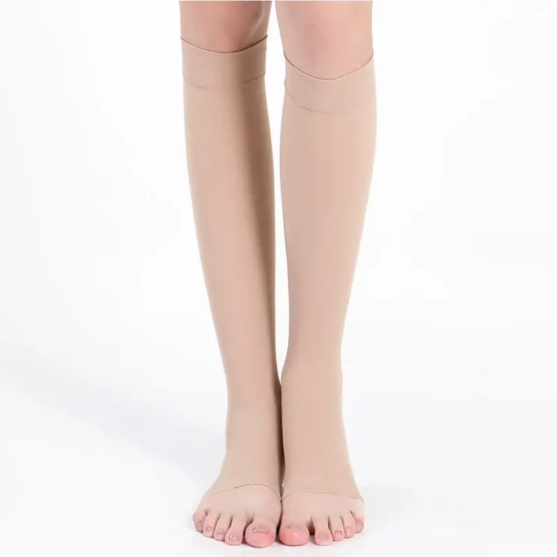 

Unisex Knee Stocking Women High Compression Open Toe Prevent Swelling Stocking for Ladies