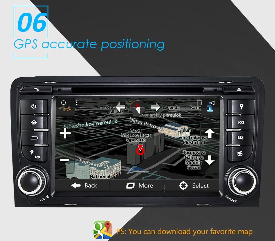 Best Eunavi 7" Octa 8 Core 4G RAM Android 8.0 Car DVD Radio Player for Audi A3/S3(2003-2013) stereo with TPMS/OBD2/4G/DAB+/GPS/WIFI 13