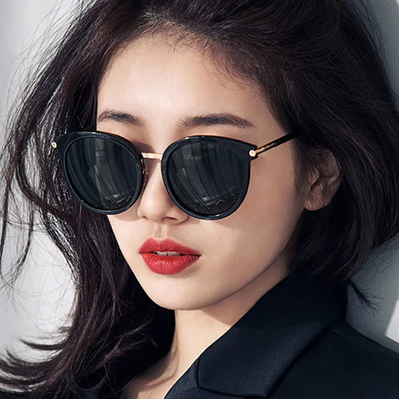 polarized sunglasses Round face vintage 2018 sunglasses female