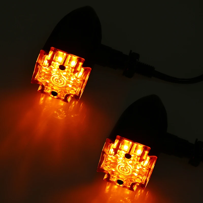 

POSSBAY LED Flash Motorcycle Chrome Amber Cross Turn Signal Light Motorcycle Warning Lamp For CG125 GN125 Honda Yamaha Suzuki