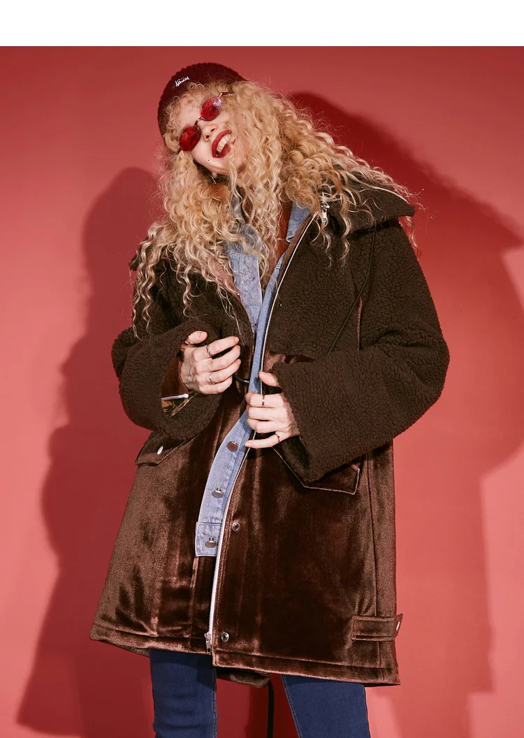 ELFSACK, зимнее Новое Стильное женское пальто, модные Лоскутные Повседневные женские куртки с широкой талией, уличная Женская Толстая куртка