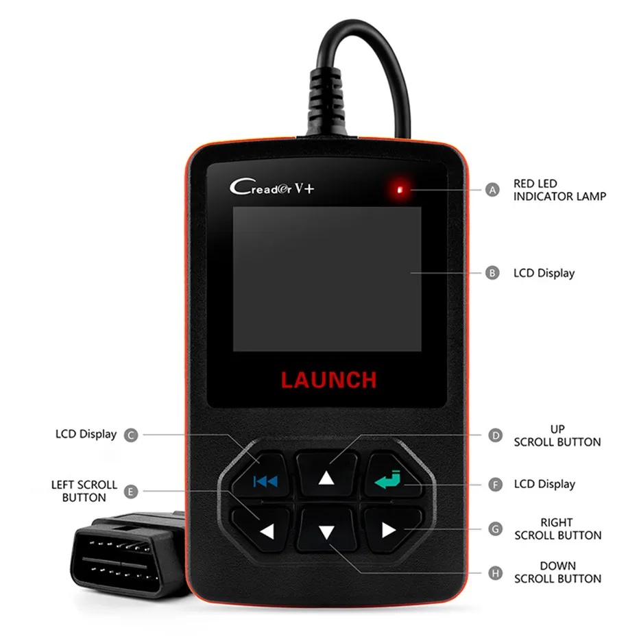 Launch X431 Creader V+ OBD2 сканер EAVP O2 датчики тест двигателя код ошибки считыватель с многоязычным ODB2 автомобиля диагностический инструмент