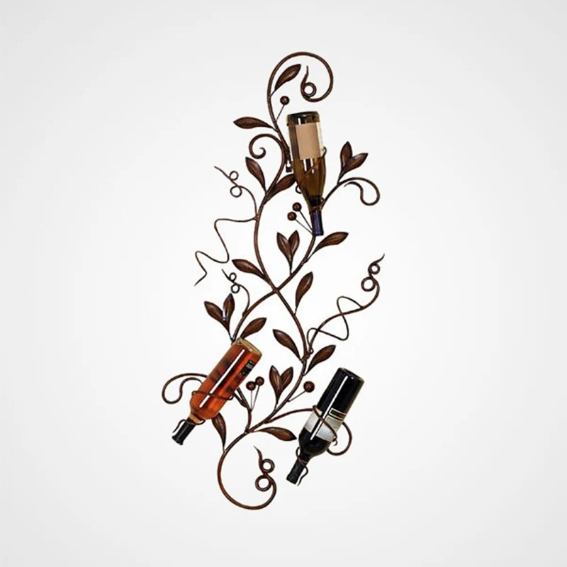 

Iron Wall Frame Wine Rack Pastoral Style Wine Rack 35X11X80cm Hanging Upside Down Creative Red Bottle Rack