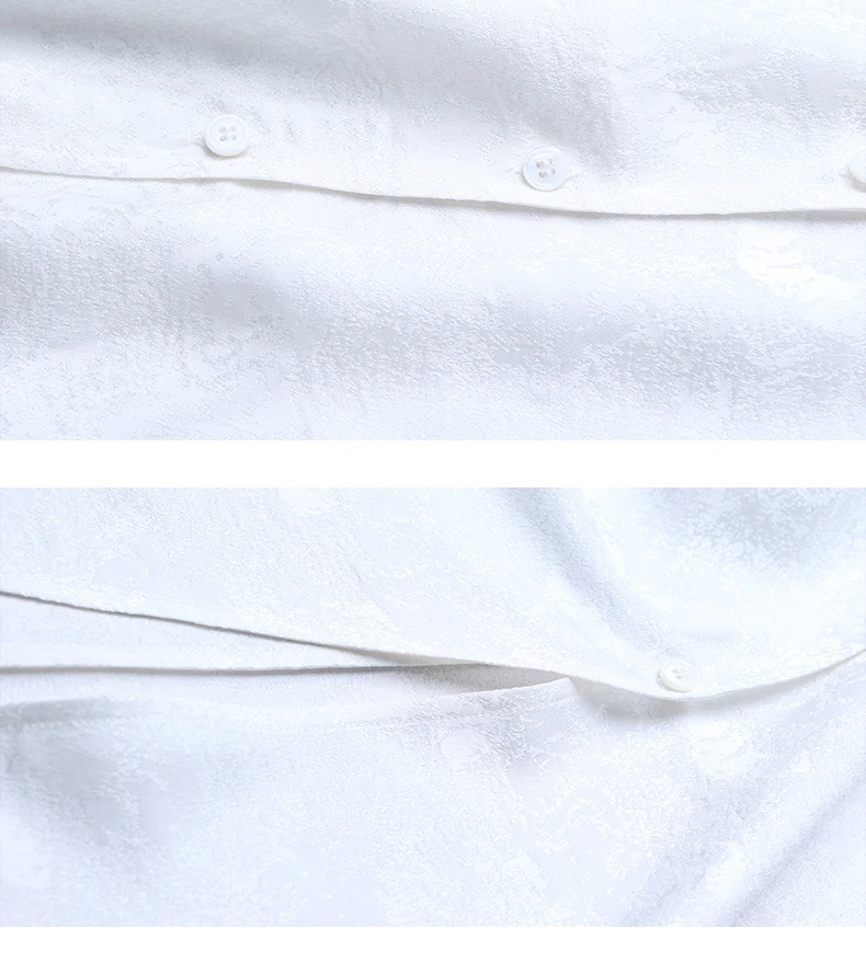 VOA 2018 летние шелковые жаккардовые нерегулярные дизайн блузка Мода короткий рукав свободно краткое Для женщин белая офисная рубашка BZJ00201